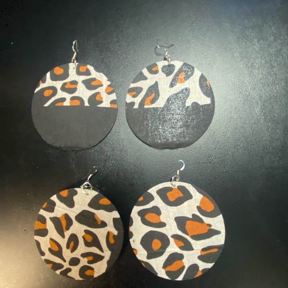 One-of-a-kind, handmade animal, print, earrings sold separately